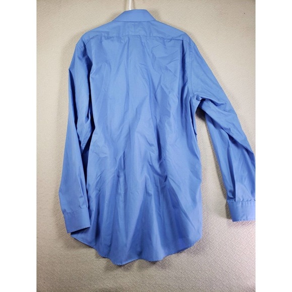 The Outfitters Shirt Mens 17x37 Blue Dress Button Up Long Sleeve Collar Maps - Picture 9 of 10